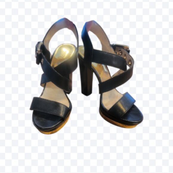 Michael Kors Calder Platform Open Toe Chunky Heels - Picture 1 of 16
